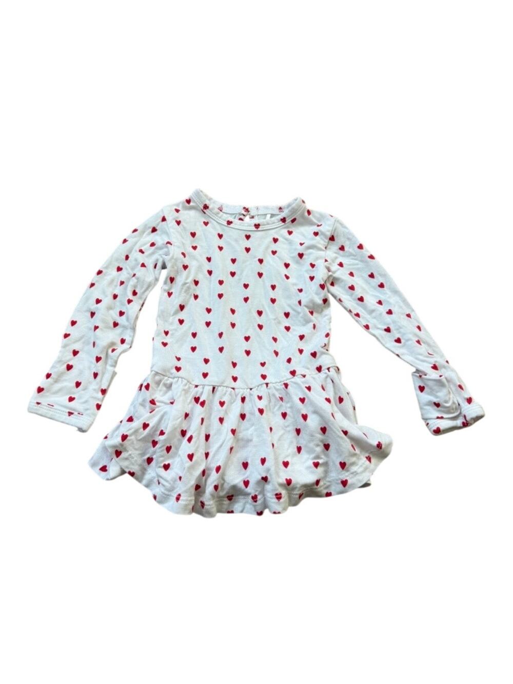Bums & Roses Heart‎ Print Dress One Piece Ballet Dress Baby Girl 3-6 Month